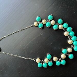 J Crew Tiffany Blue & Cream Bead Statement Necklace - Women Jewelry